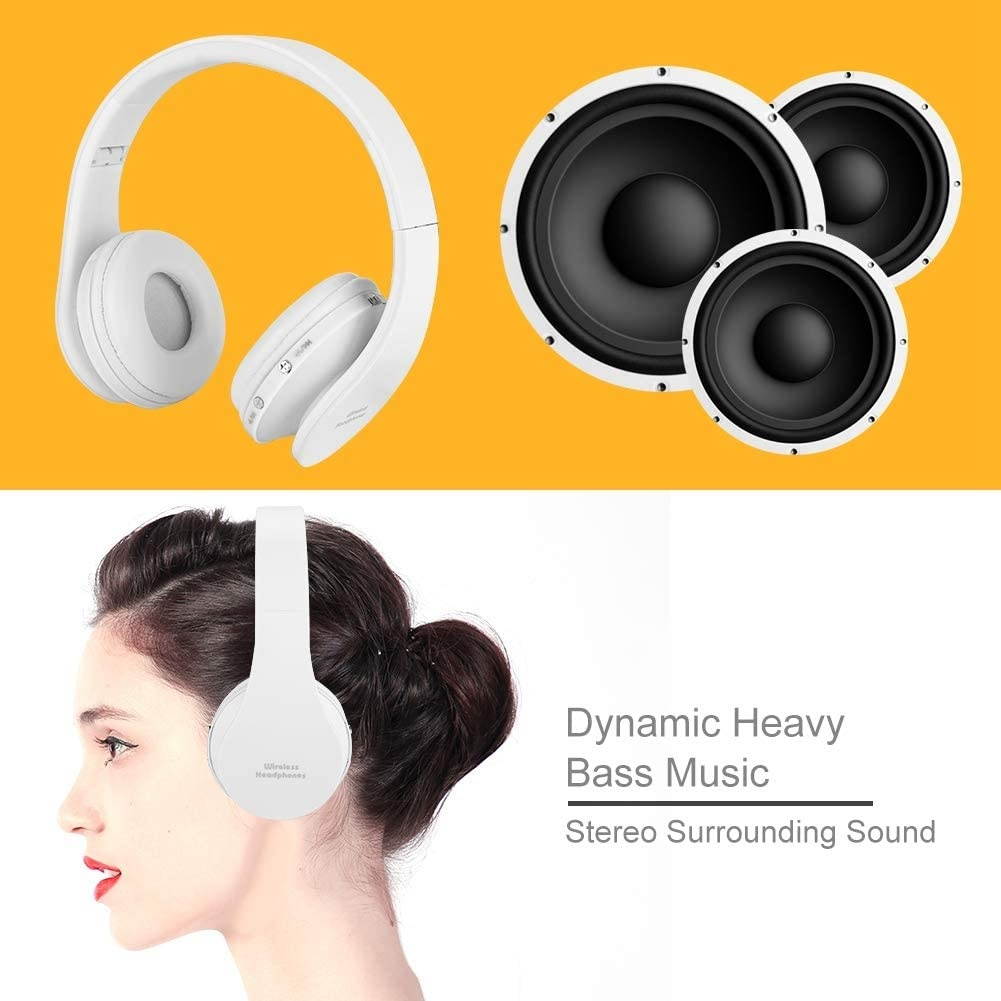 Bicaquu Gaming Headset, Head-Mounted Headphone, Built-in Microphone, Internet Bar for Home(White)