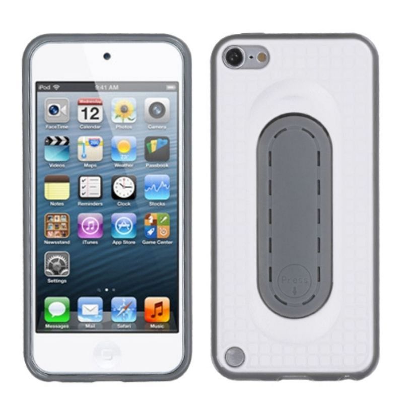 MYBAT For Apple iPod Touch 5th Gen/6th Gen White Gray Checker Candy Case w/stand