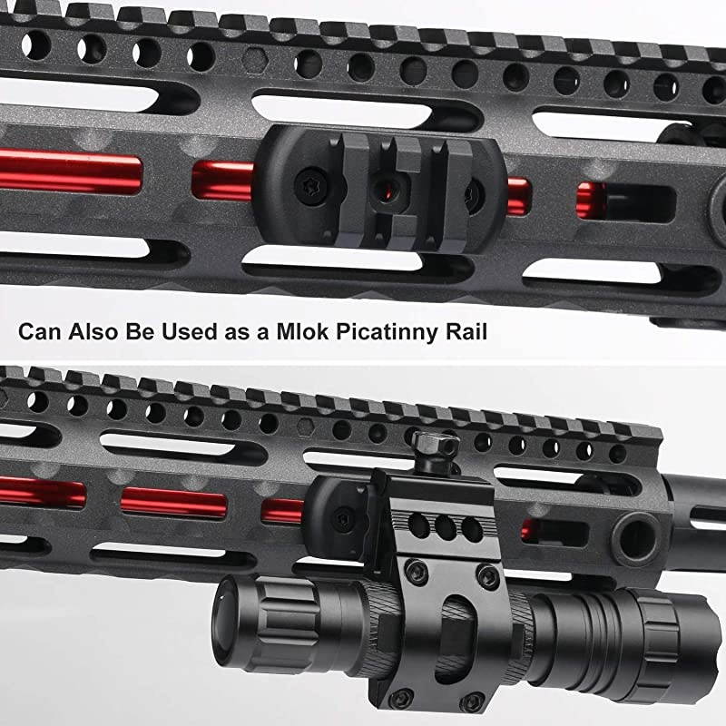 MLOK GoPro Mount 2 in 1 Side Gun Rail Mount for GoPro and Mlok Picatinny Rail 90 Degree Camera Mount for Mlok System