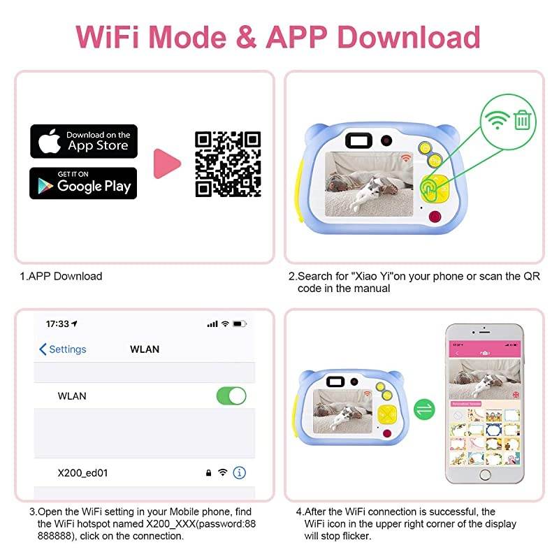 Memory Card Include] Kids Camera, Kids Digital Camera 12 Megapixel WiFi Kids Digital Camera for 2020 for Kids (Blue)