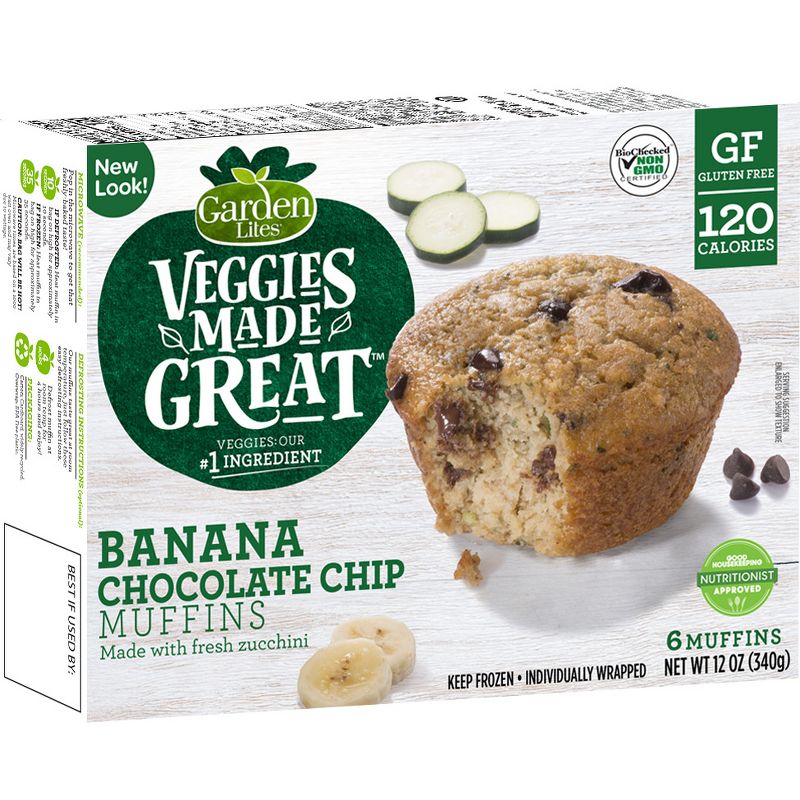 Garden Lites Veggies Made Great Frozen Banana Chocolate Chip Muffins - 12oz/6ct