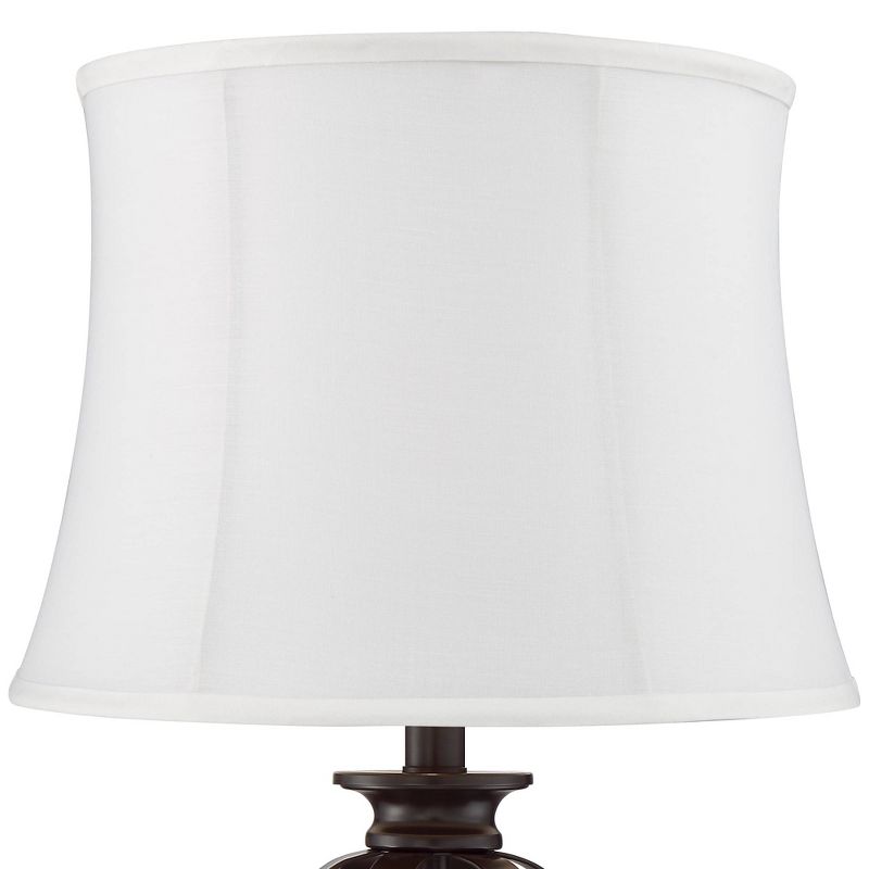 Regency Hill Freddie Bronze Metal Cream Shade Table Lamps Set of 2