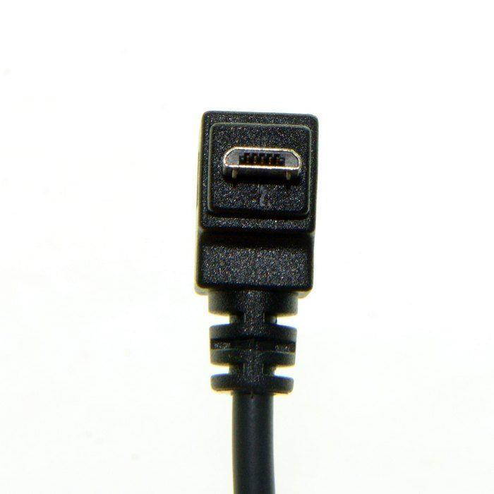 Micro USB 2.0 Type-B 5Pin Up Angled 90 Degree Male to Female Extension Data and Power Charge Cable for Phone Tablet Black 25cm