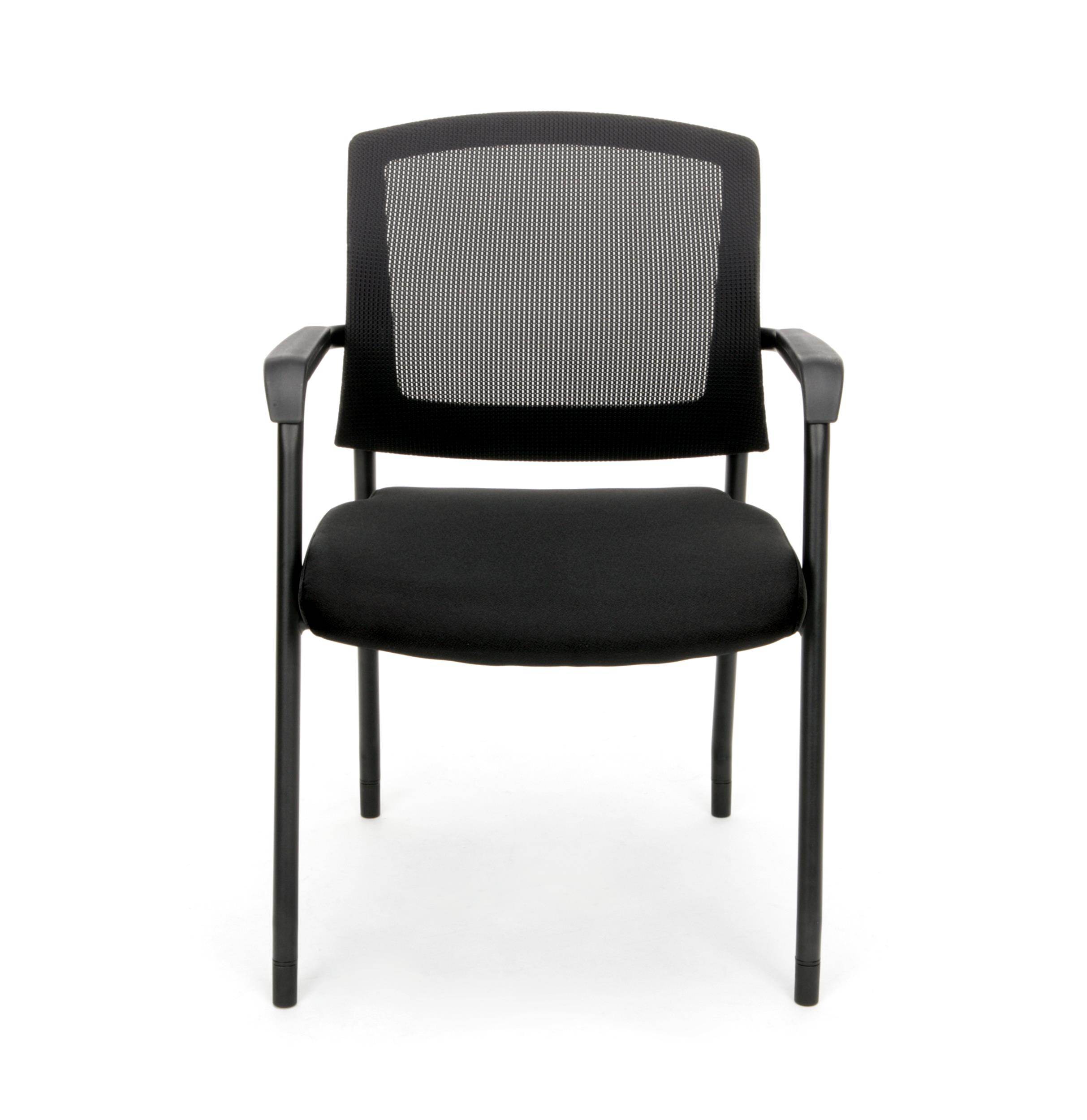 OFM Office Chair, Mesh Back Guest and Reception Chair with Arms, in Black (424-805)
