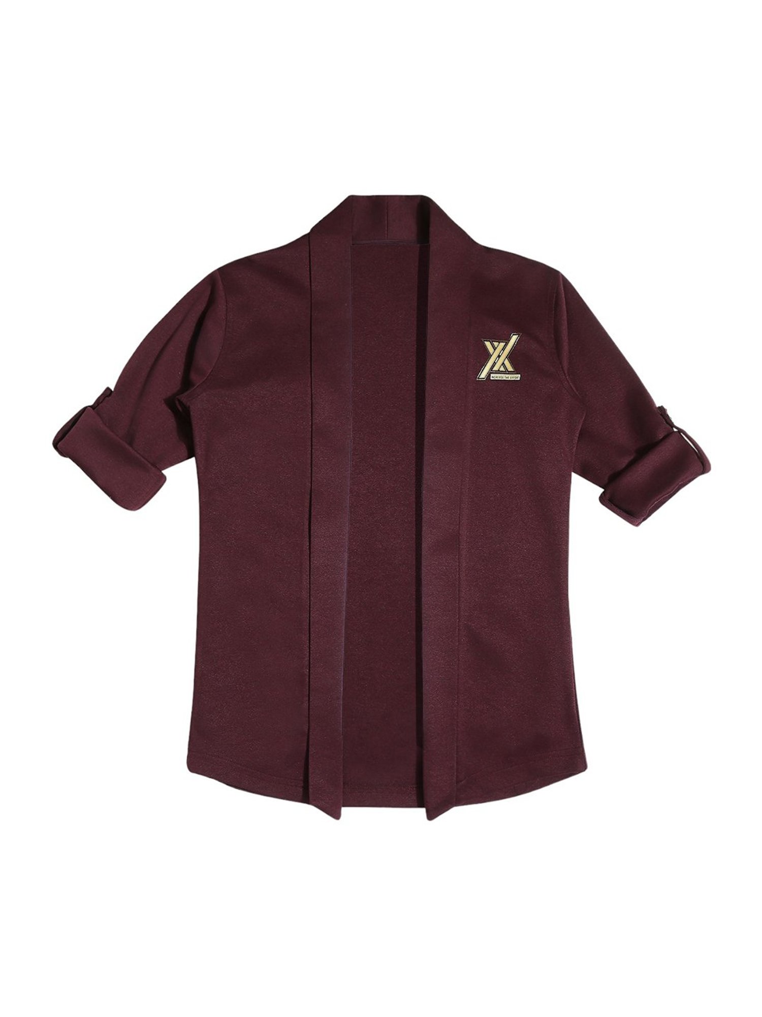 Cavio Kids Violet Printed Full Sleeves T-Shirt With Shrug