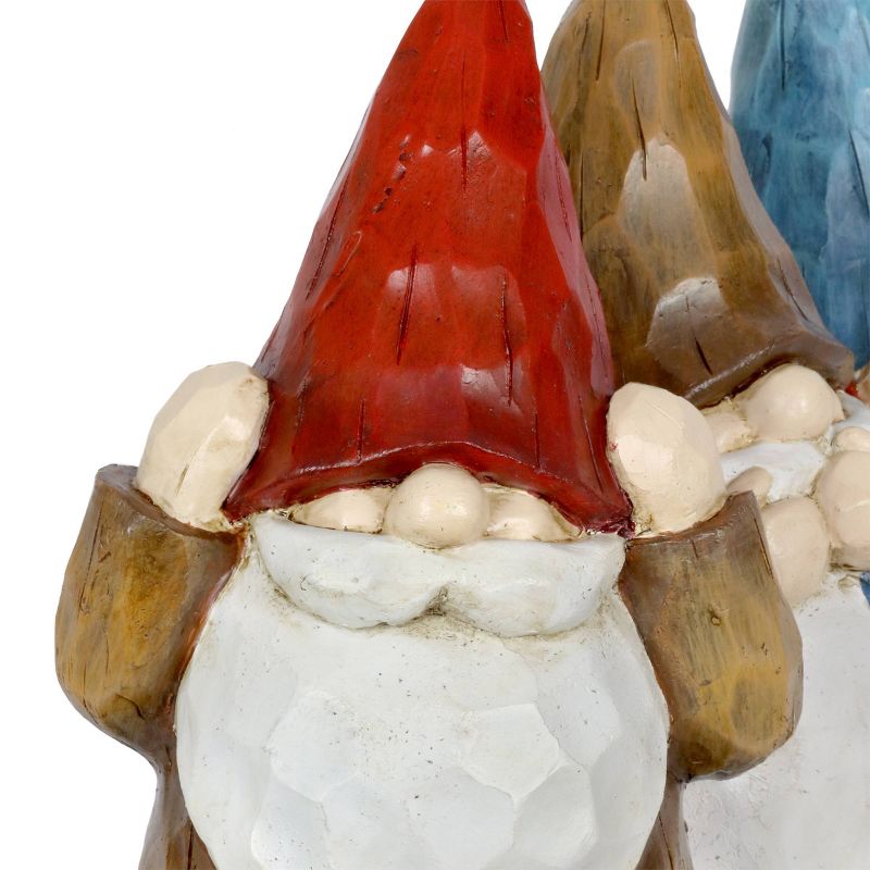 8.66" No Evil Wood Look Gnomes - Exhart