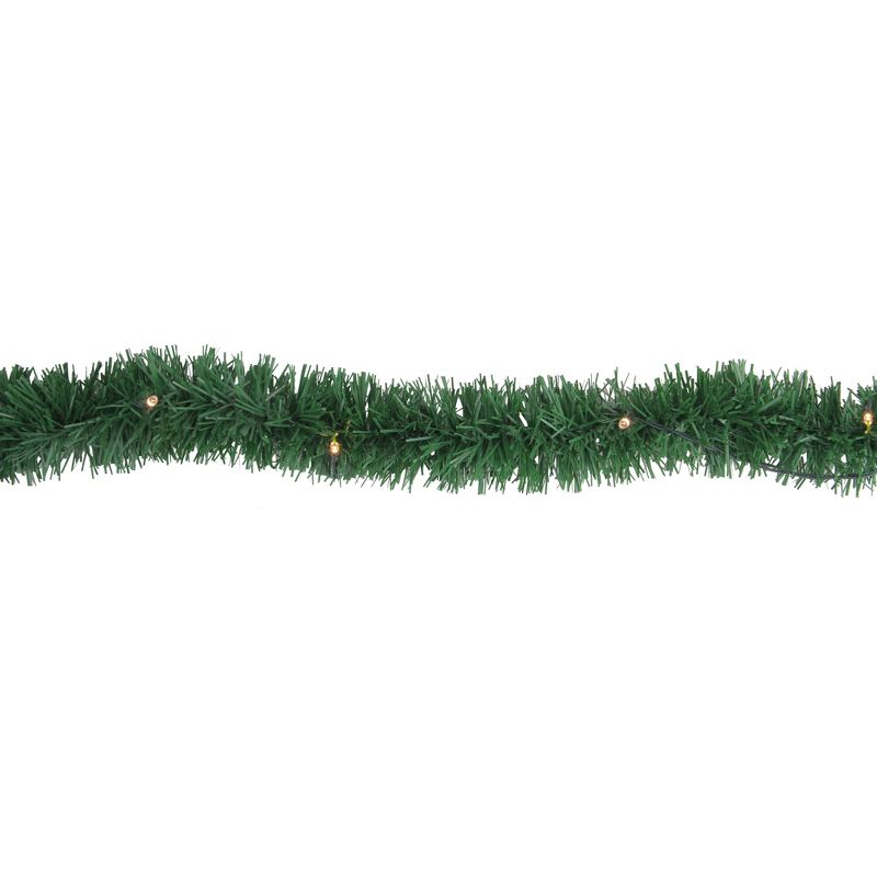 Brite Star 18' x 2.5" Prelit LED Green Pine Artificial Christmas Garland - Warm White Lights