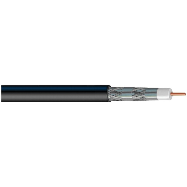 Vextra V621QWB/V621QB[r] V621qwb / V621qb Quad-shield Rg6 Solid Copper Coaxial Cable, 1,000ft [black]