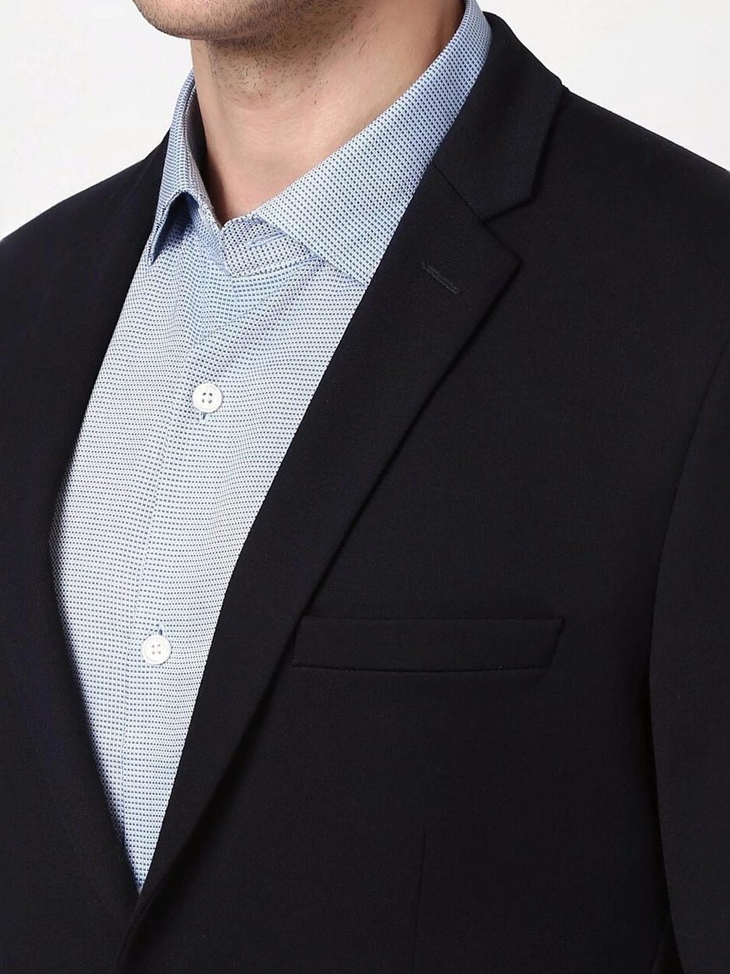 Peter England Elite Black Slim Fit Blazer