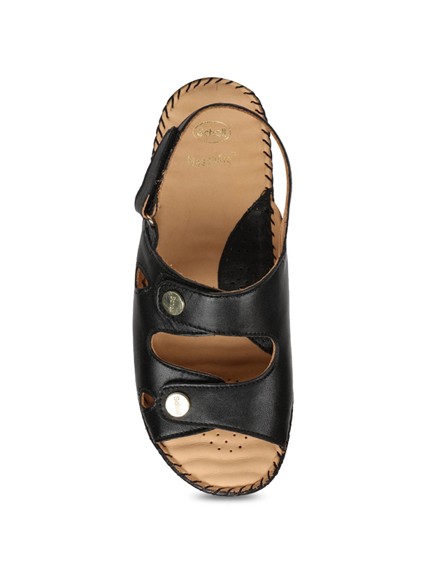 Scholl by Bata Women's Black Back Strap Sandals