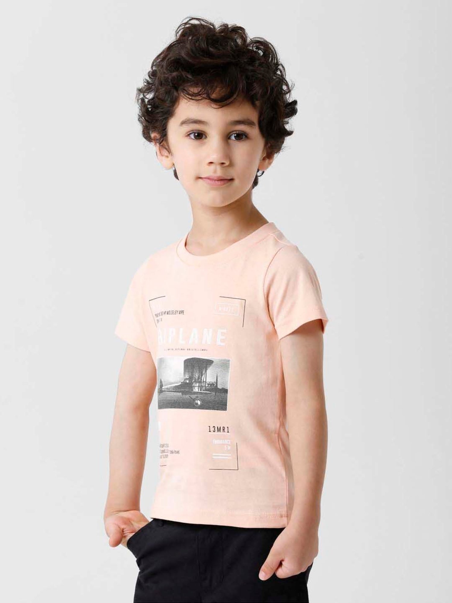 Kate & Oscar Kids Pink Cotton Printed T-Shirt