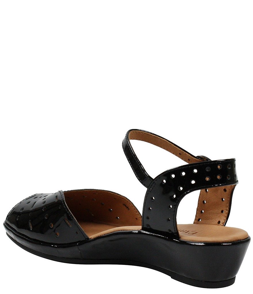 L'Amour Des Pieds Brenn Perforated Patent Leather Sandals