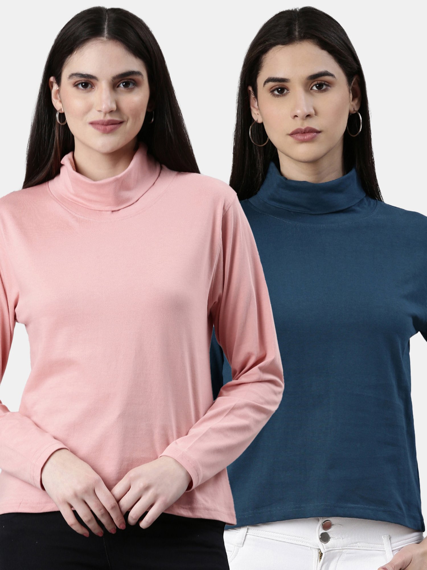 Kryptic Teal & Pink Cotton Regular Fit T-Shirt (Pack Of 2)