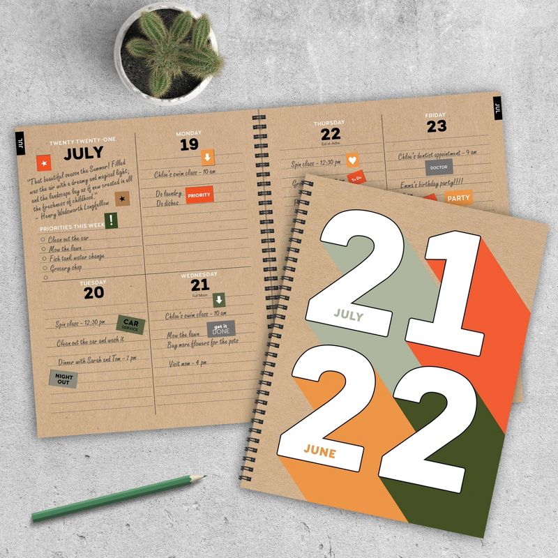 2021-22 Academic Planner 8.5" x 11" Color Bloc Daily/Weekly/Monthly - The Time Factory