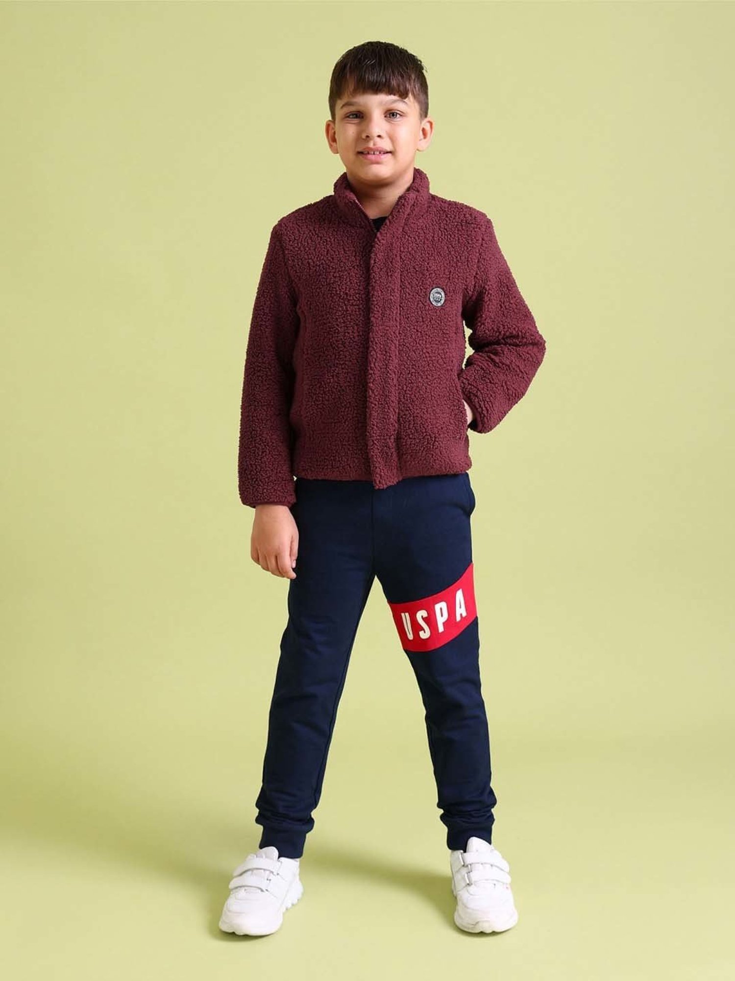 Allen Solly Junior Navy & Green Color Block Full Sleeves Jacket