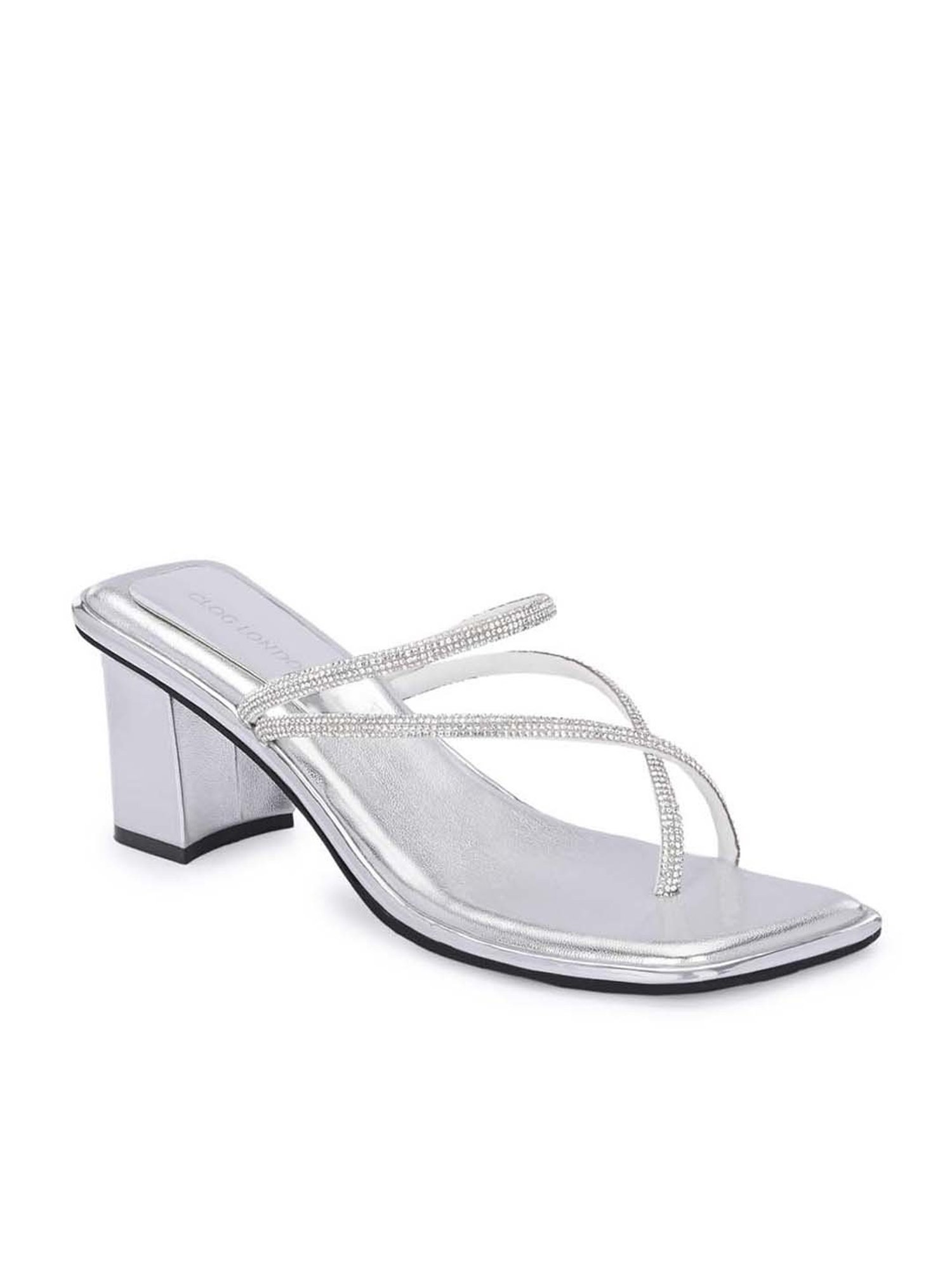 Clog London Women's Silver Toe Ring Sandals