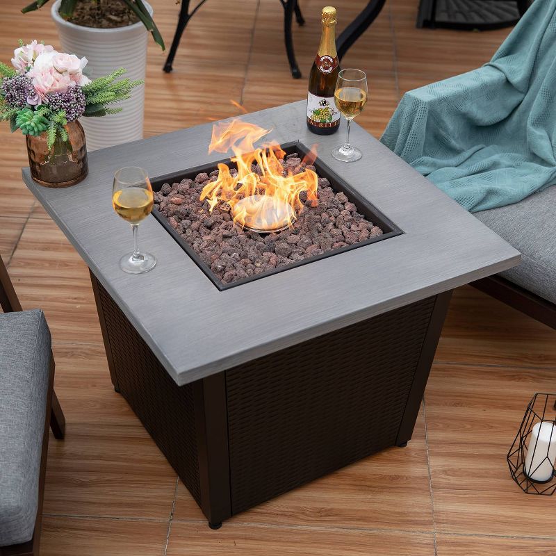 32" Steel Fire Pit Table with Cover - Nuu Garden