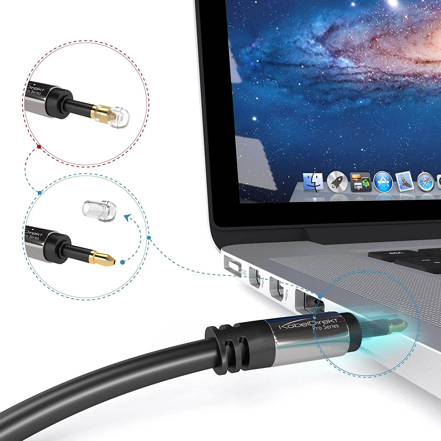 KabelDirekt (15 feet) Mini TOSLINK Optical Digital Audio Cable - Pro Series