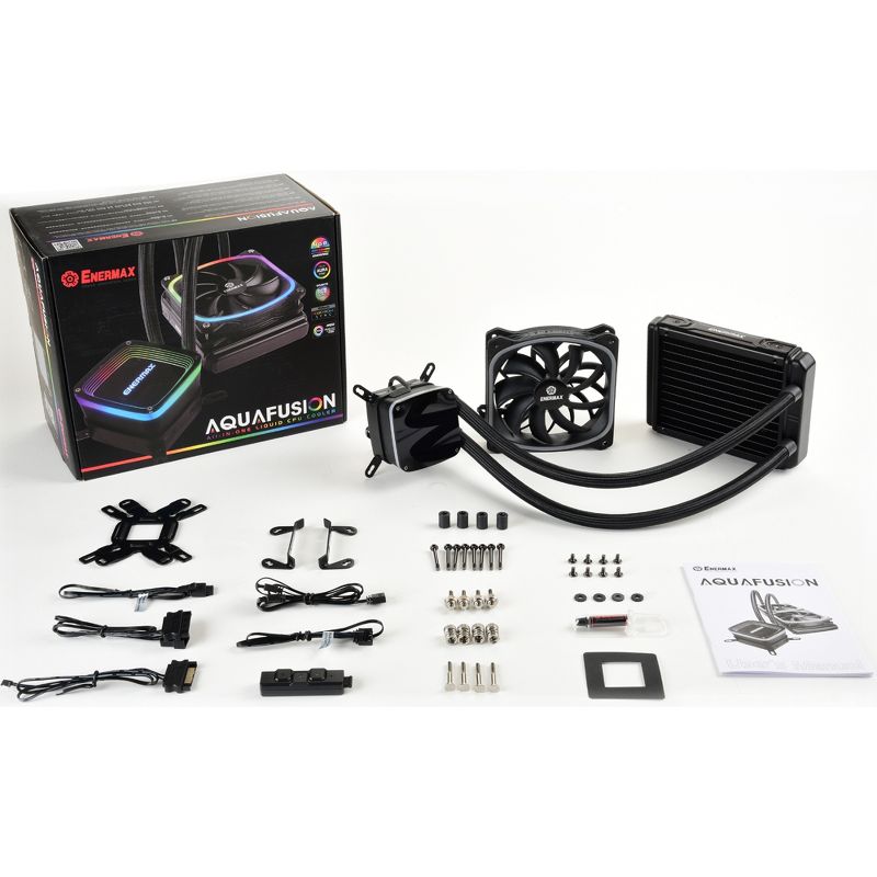 Enermax AQUAFUSION 120 ELC-AQF120-SQA Cooling Fan/Radiator/Water Block - 1 x 120 mm - 1 x 79.8 CFM - 32.6 dB(A) Noise - Liquid Cooler Cooler