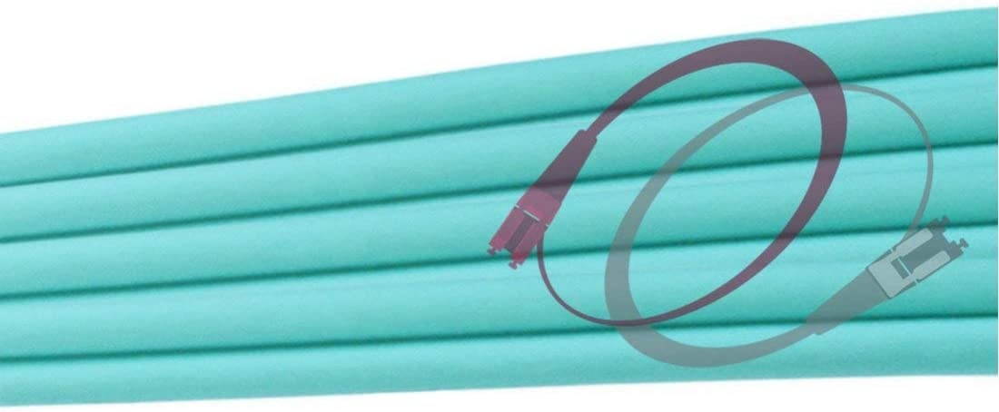 FiberCablesDirect - 7M OM4 LC LC Fiber Patch Cable | AnyAngle Duplex 50/125 LC to LC Multimode Jumper 7 Meter (22.97ft) | Length Options: 1M-30M | Plenum 40/100g sfp+ qsfp 100gbase sr ofnp mmf-lc-lc