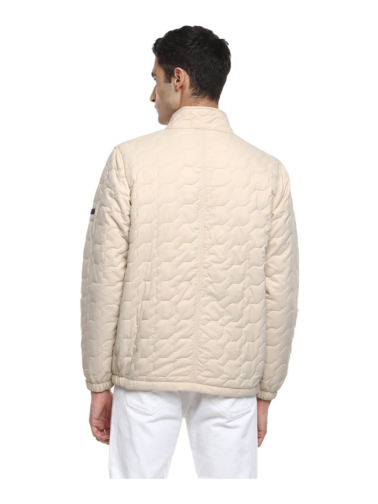 Red Chief Cream Full Sleeves Mock Collar Jacket