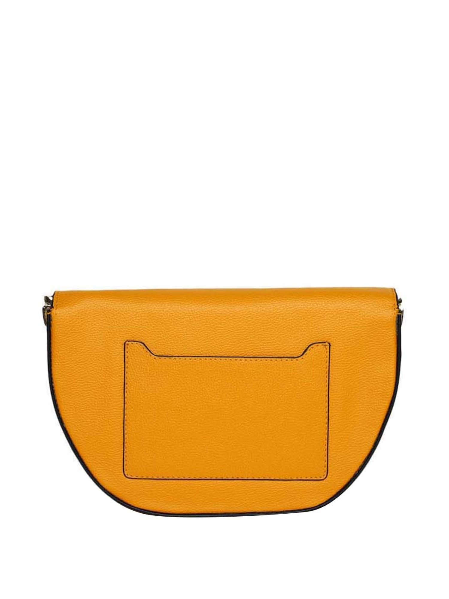 KLEIO Mustard Solid Medium Sling Handbag