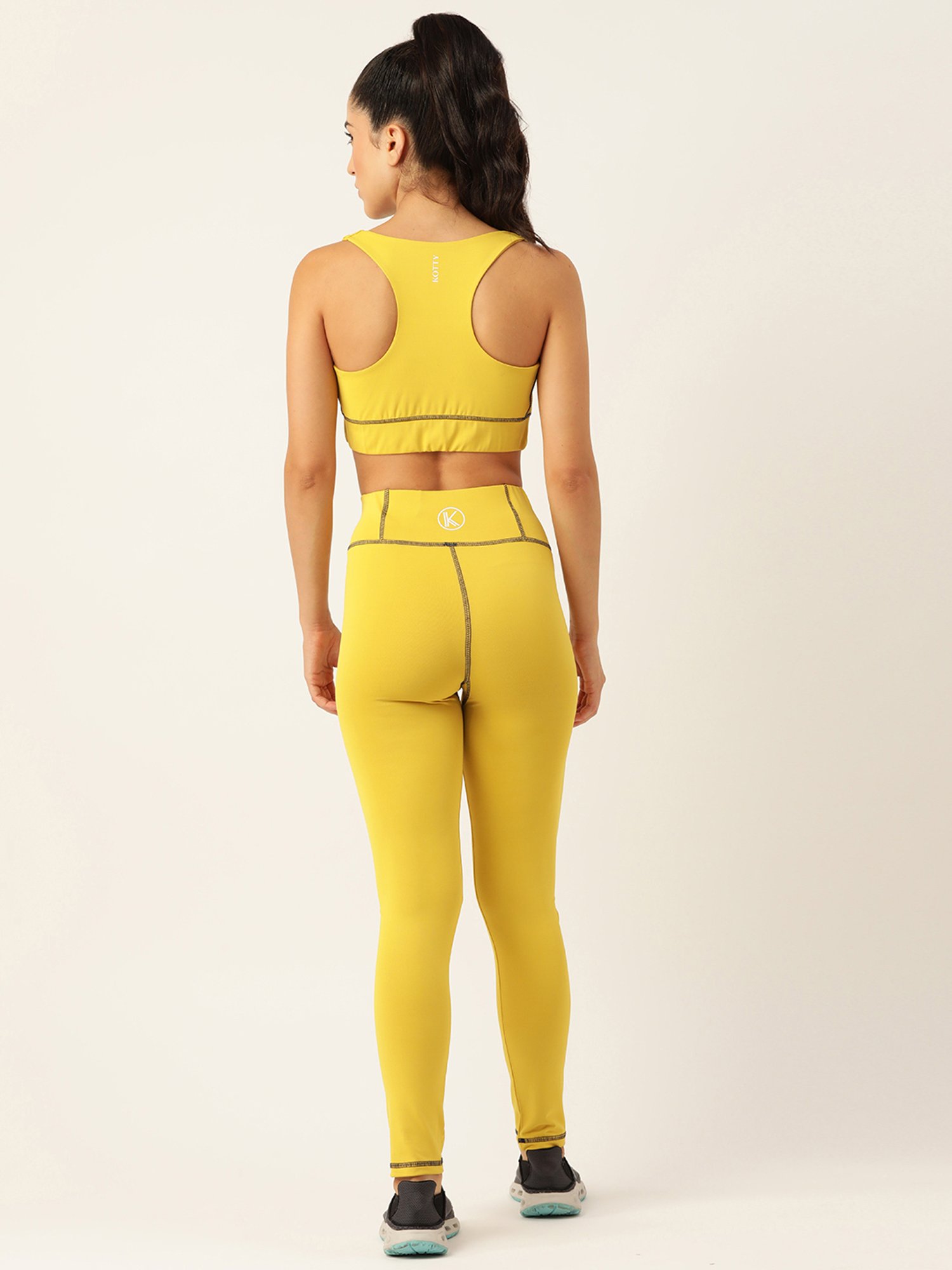 Kotty Yellow Polyester Logo Print Tracksuit