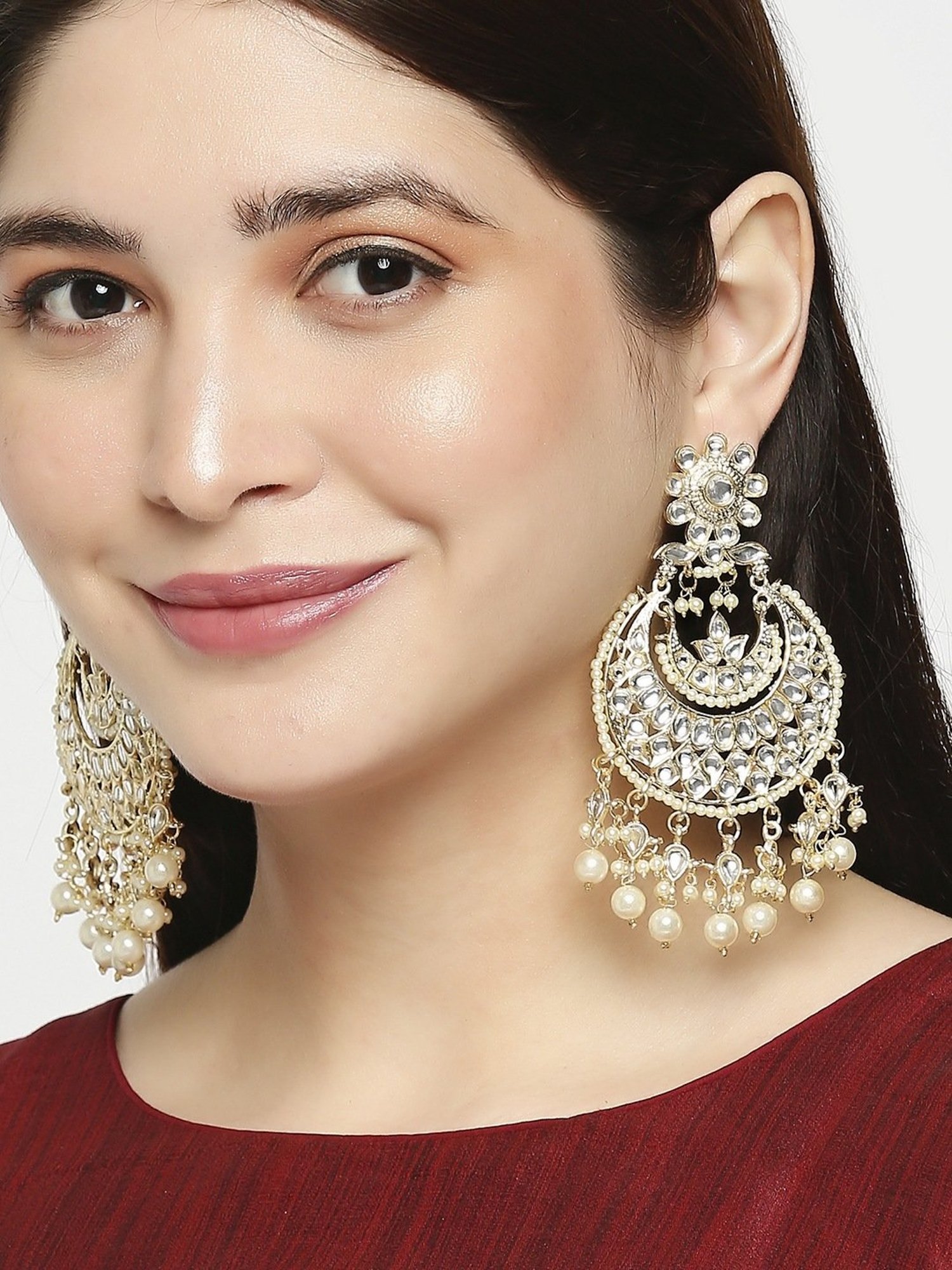 Sri Jagdamba Pearls Black Rosy Pearl Drop Earrings