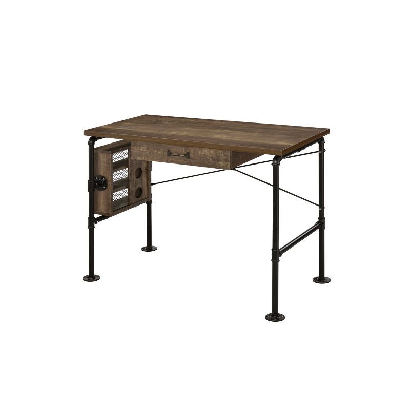 Endang Writing Desk Weathered Oak/Black - Acme Furniture
