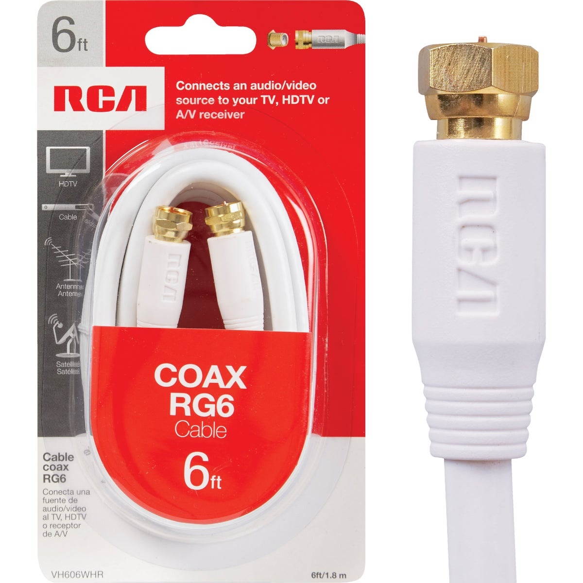 RCA 6 Ft. White Digital RG6 Coaxial Cable VH606WHR