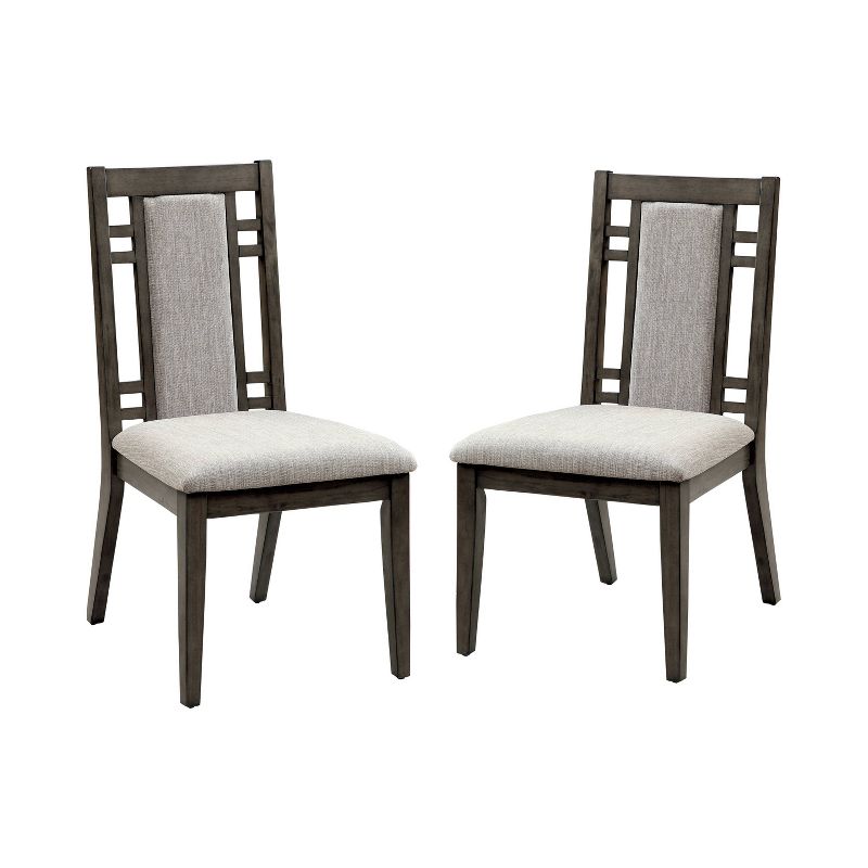 Set of 2 Johnson Modern Padded Fabric Side Dining Chair Gray - HOMES: Inside + Out