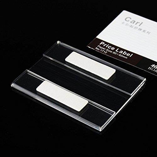 Airgoesin 20pcs Wall Mount Shelf Acrylic Sign Holder Price Card Tag Label Counter Top Stand Display with 3M Adhesive Tape Sticker