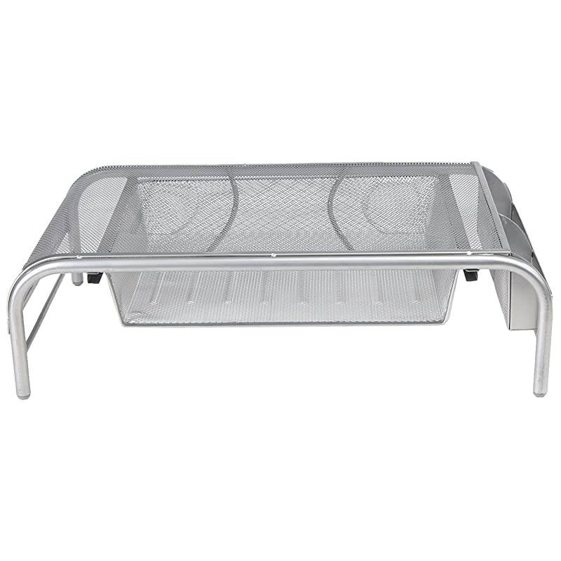 Metal Mesh Monitor Stand Silver