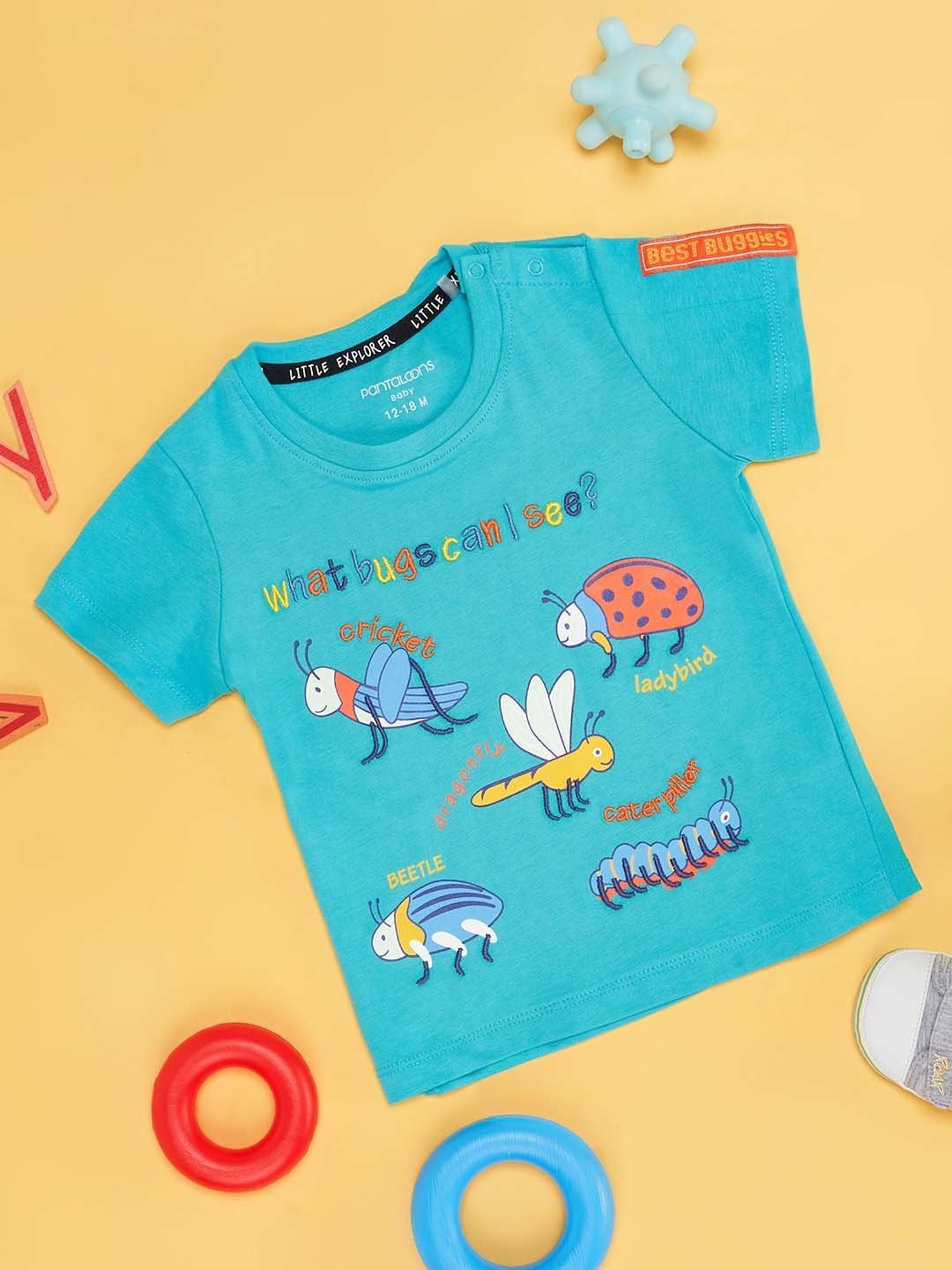 Ed-a-Mamma Baby Green Printed T-Shirt