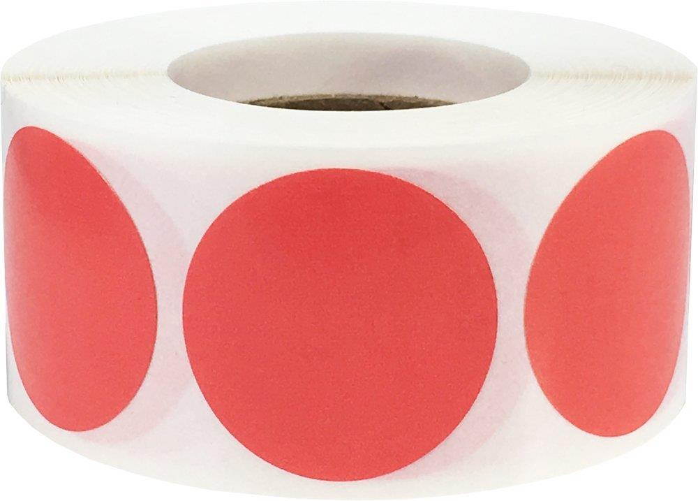 Color Coding Labels Coral Round Circle Dots for Organizing Inventory 1 inch 500 Total Adhesive Stickers