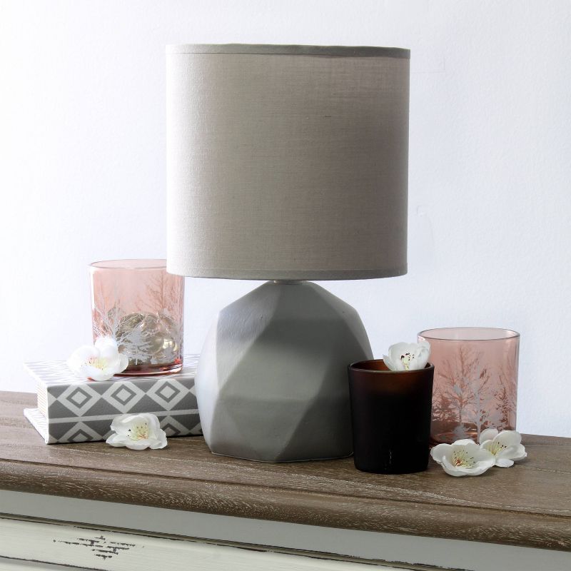 Geometric Concrete Lamp with Shade Gray - Simple Designs