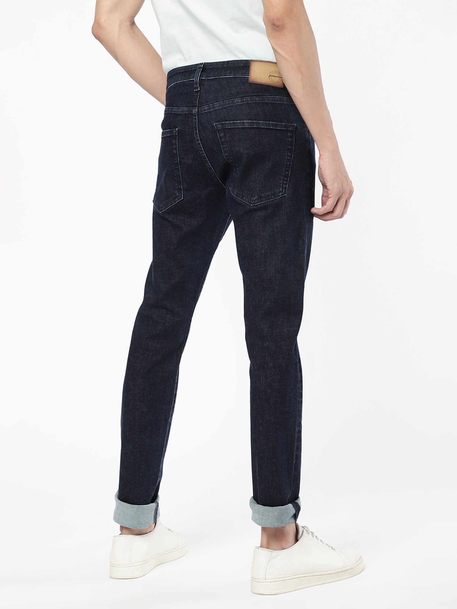 Passion Navy Slim Fit Lightly Washed Jeans