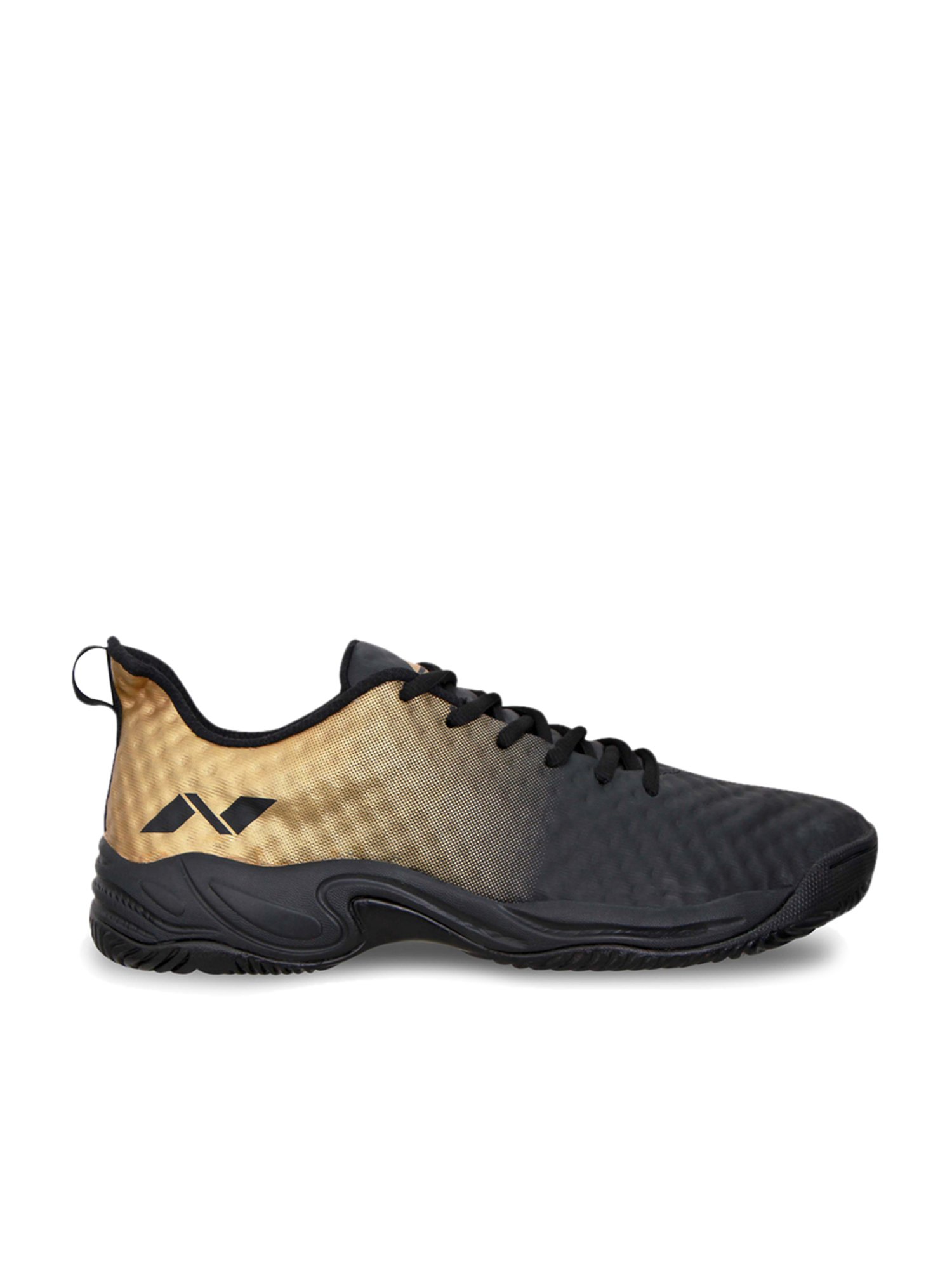 Nivia Power Smash Black & Golden Tennis Shoes