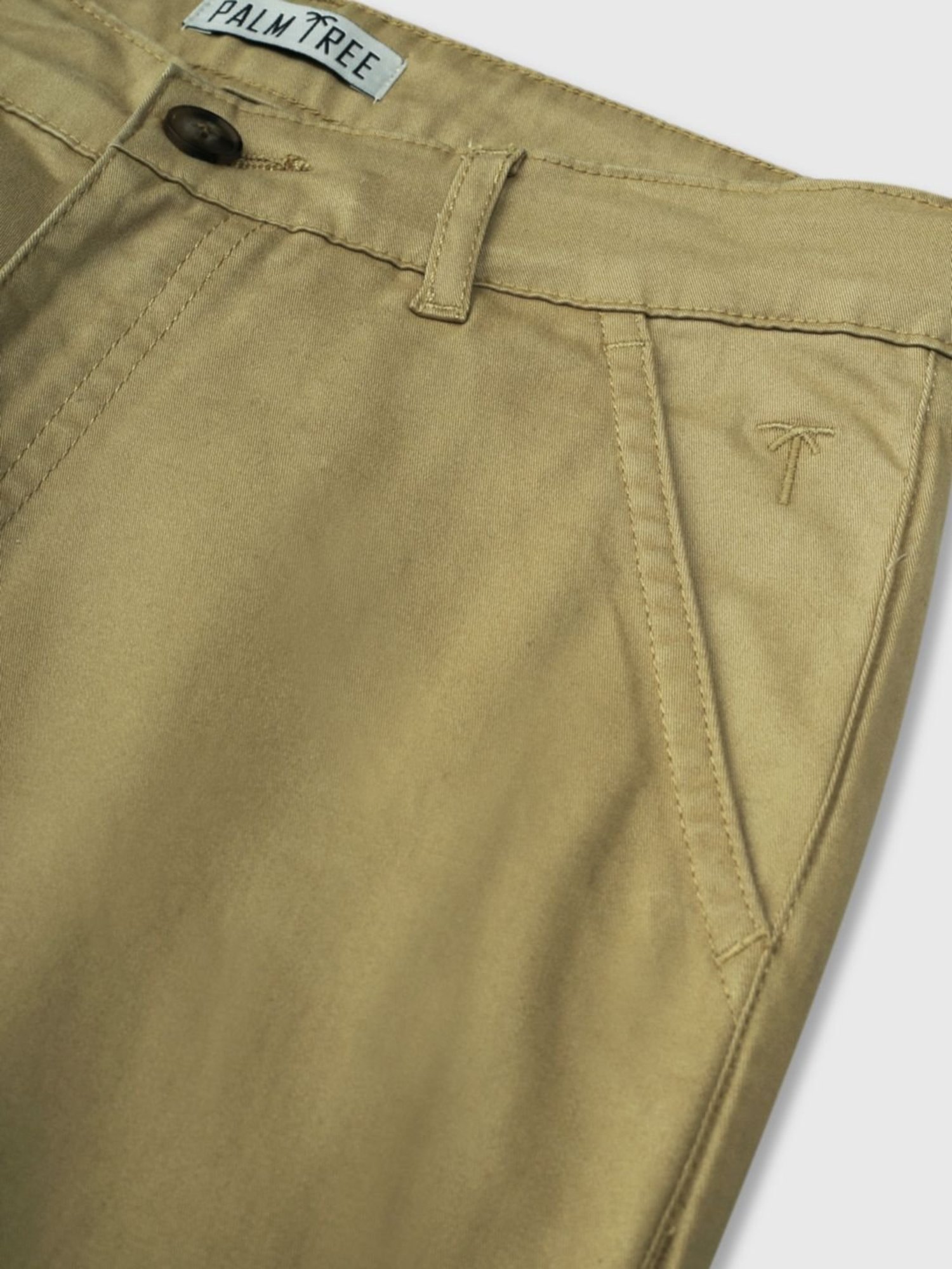 Palm Tree Boys Khaki Cotton Regular Fit Trousers