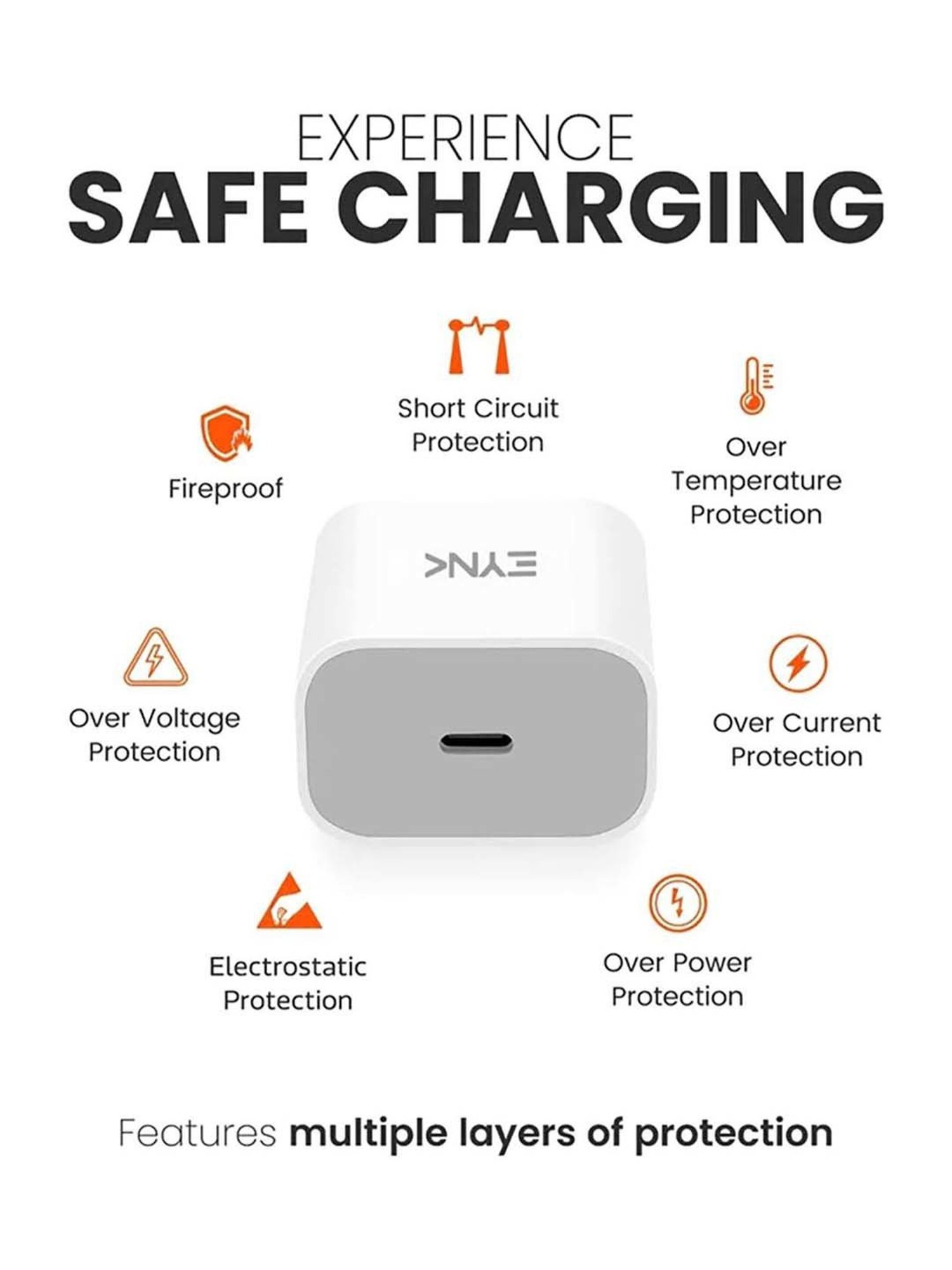 EYNK 20W USB-C Wall Charger PD Fast charging Adapter (White)
