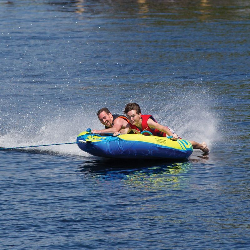 O'Brien Watersports Super Screamer Inflatable Padded Towable Water Tube for Boating, 1-3 Riders, Yellow