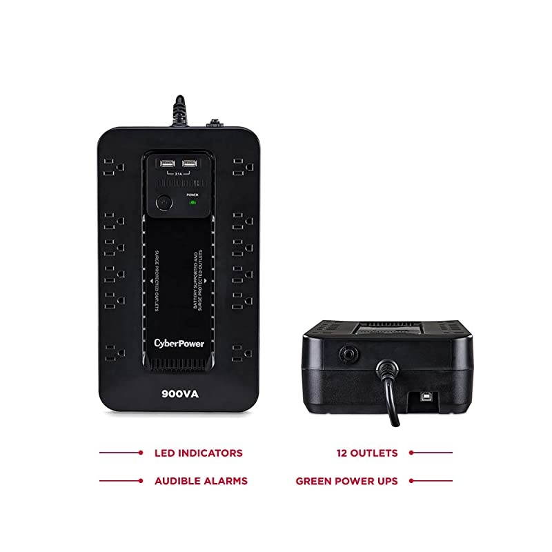 ST900U Standby UPS System 900VA500W 12 Outlets 2 USB Charging Ports Compact