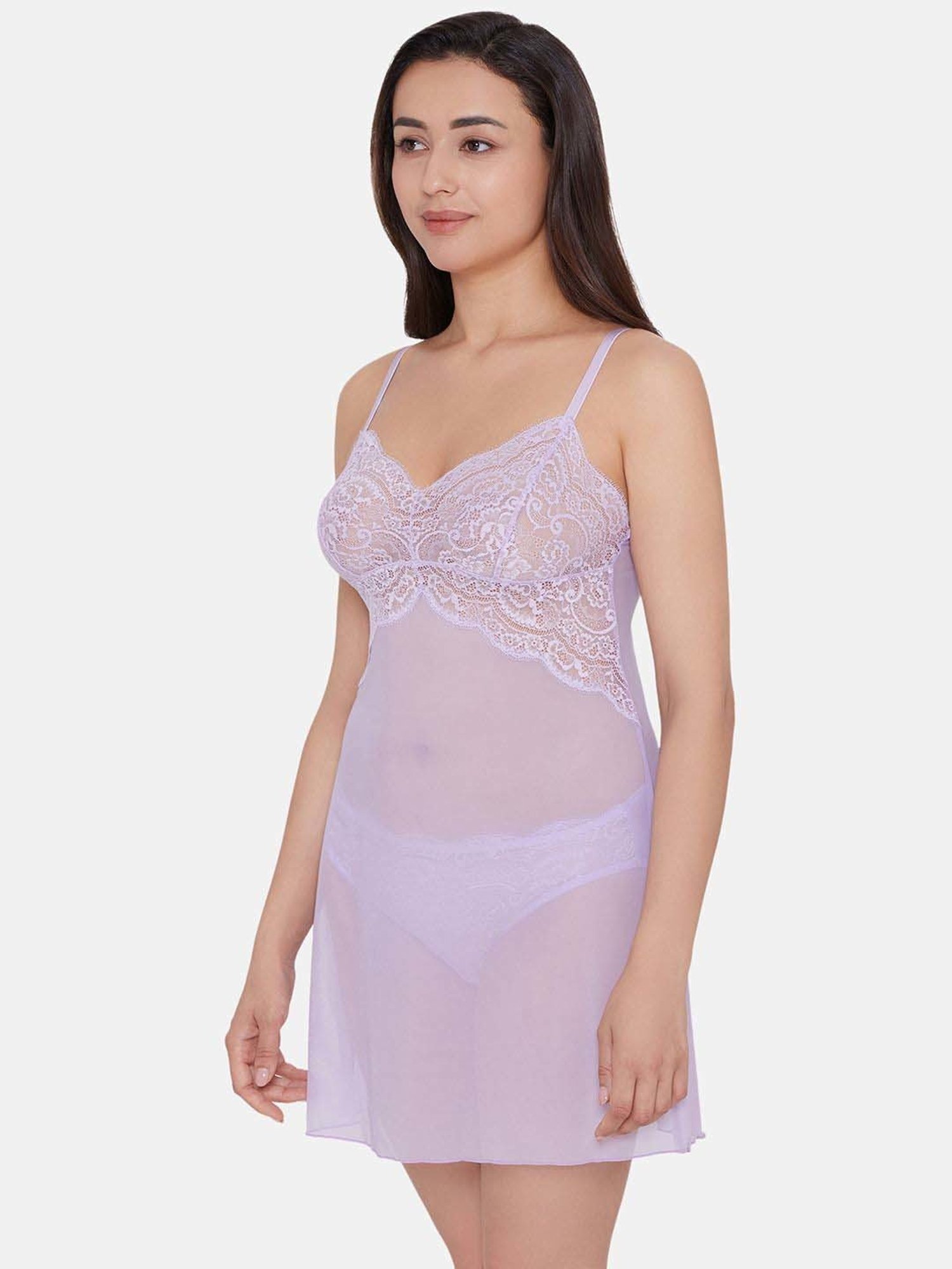 Wacoal Purple Lace Work Chemise
