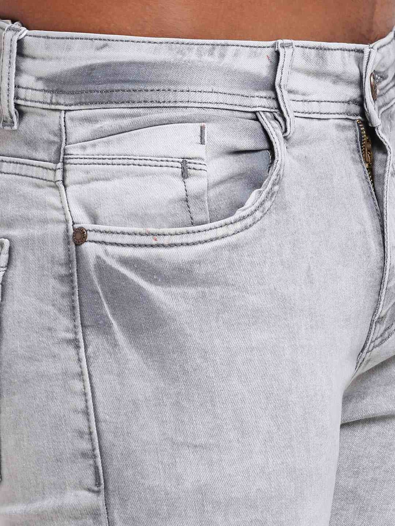 Louis Stitch Ash Grey Slim Fit Jeans