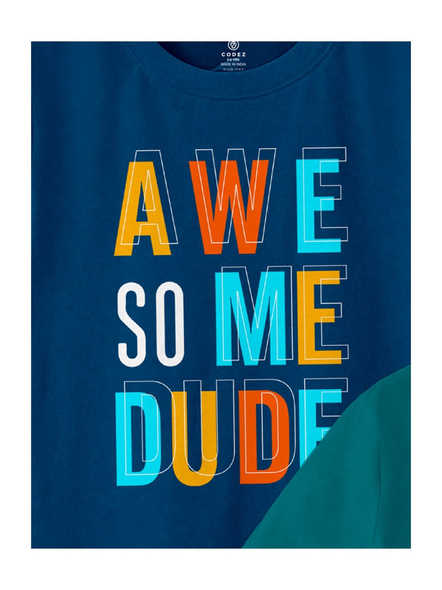 Codez Kids Blue & Green Printed T-Shirt (Pack Of 3)