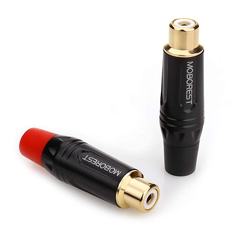 RCA Female Plug Adapter Audio Phono Gold Plated Solder 24K Gold Speaker Plugs RCA Jack Cable Connector Adapter RCA Female2pack