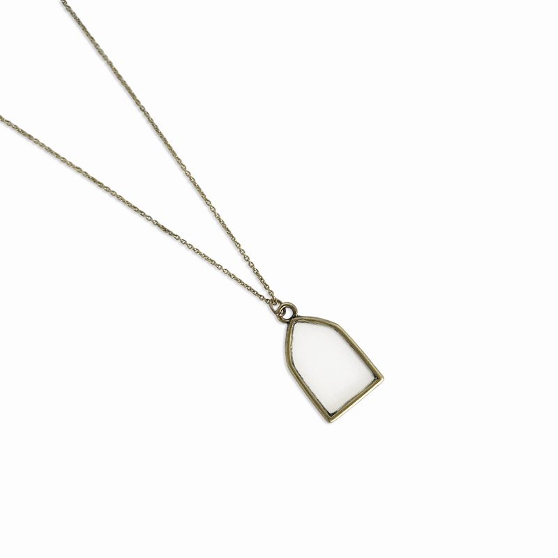 Sanctuary Project Dainty Stained Glass Necklace Antique Gold