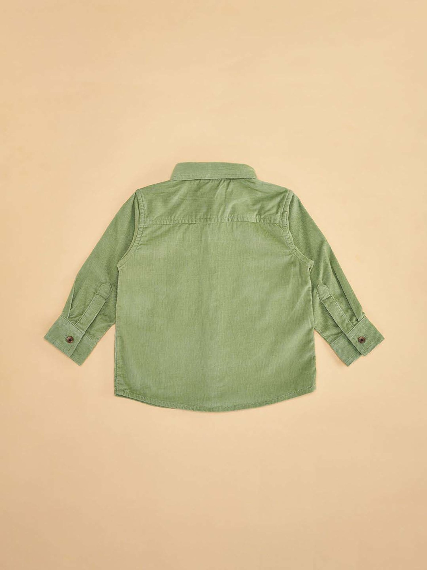 Pantaloons Baby Mint Green Cotton Self Pattern Full Sleeves Shirt