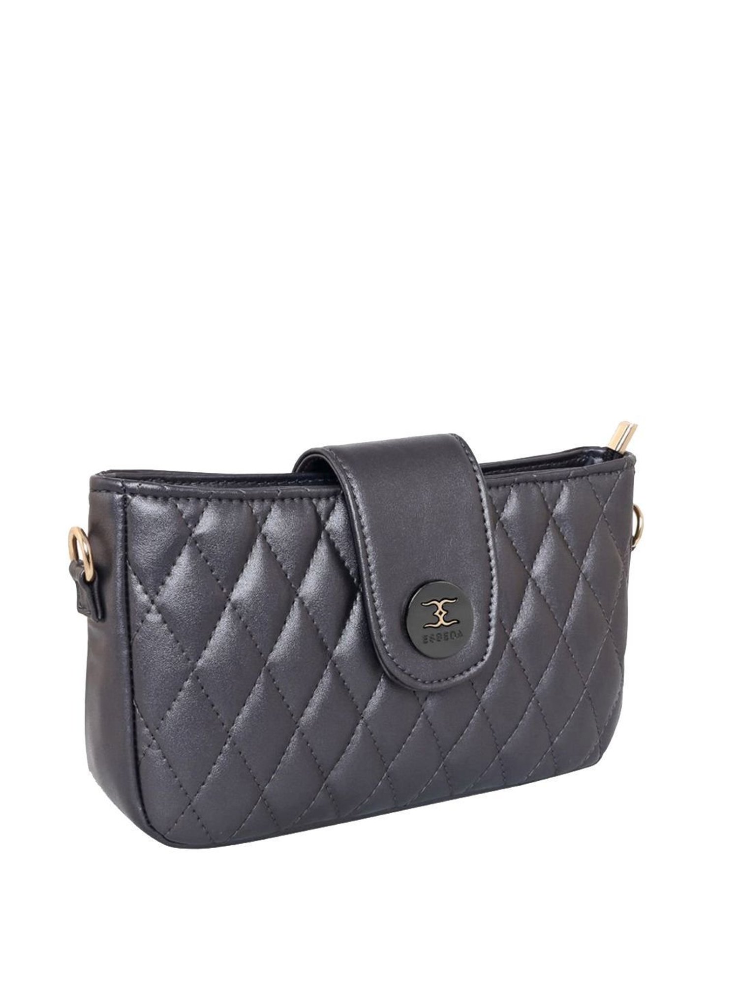Esbeda Grey Quilted Small Sling Handbag