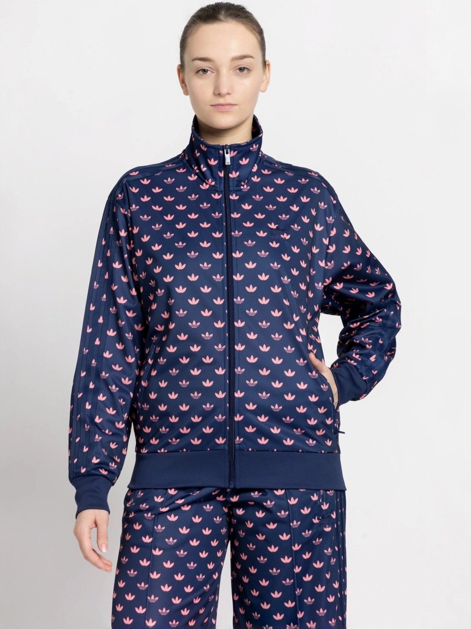 Adidas Originals Blue Printed Sports Jacket
